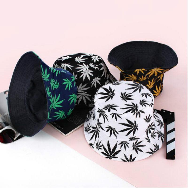 Hemp Leaf Fisherman Hat Cotton Maple Leaf Basin Hat Men And Women Fashion Fishing Hat Summer Outdoor Shade Sun Sat - melvincucci