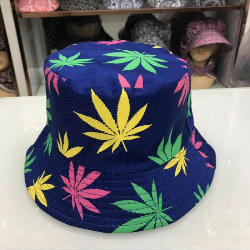 Hemp Leaf Fisherman Hat Cotton Maple Leaf Basin Hat Men And Women Fashion Fishing Hat Summer Outdoor Shade Sun Sat - melvincucci