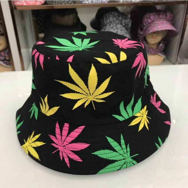 Hemp Leaf Fisherman Hat Cotton Maple Leaf Basin Hat Men And Women Fashion Fishing Hat Summer Outdoor Shade Sun Sat - melvincucci