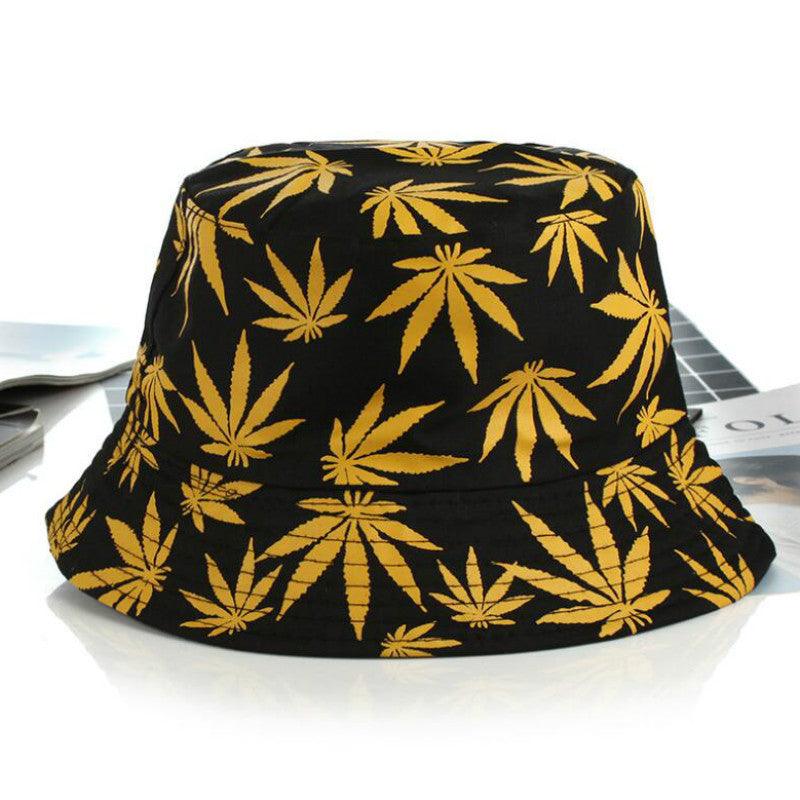 Hemp Leaf Fisherman Hat Cotton Maple Leaf Basin Hat Men And Women Fashion Fishing Hat Summer Outdoor Shade Sun Sat - melvincucci