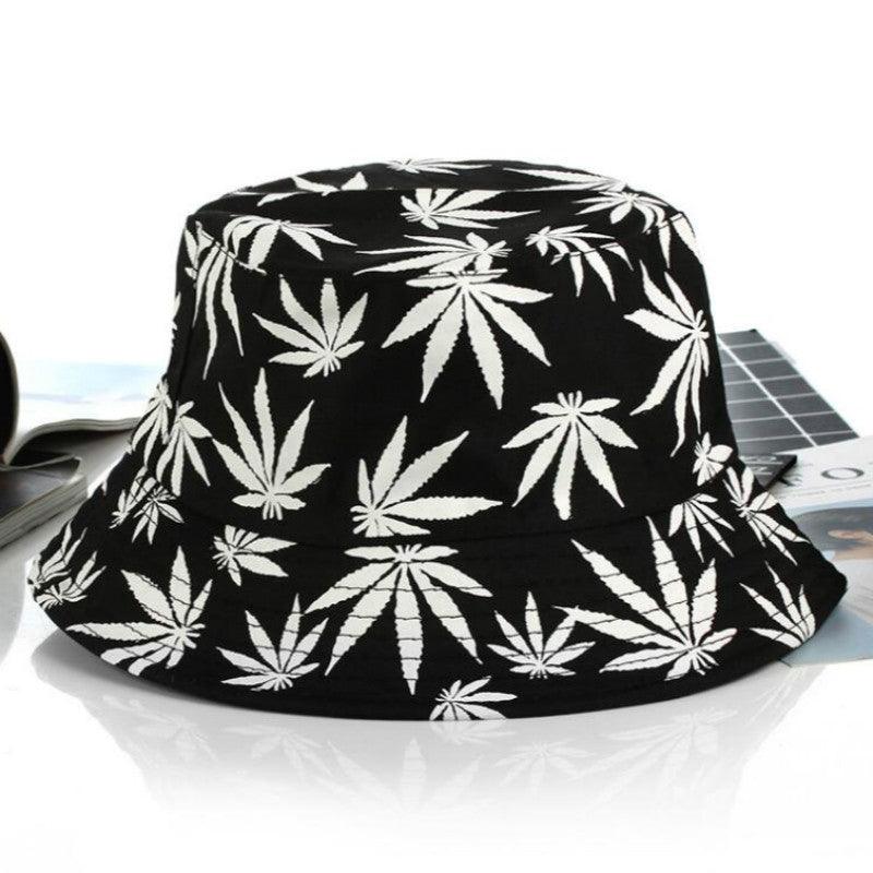 Hemp Leaf Fisherman Hat Cotton Maple Leaf Basin Hat Men And Women Fashion Fishing Hat Summer Outdoor Shade Sun Sat - melvincucci