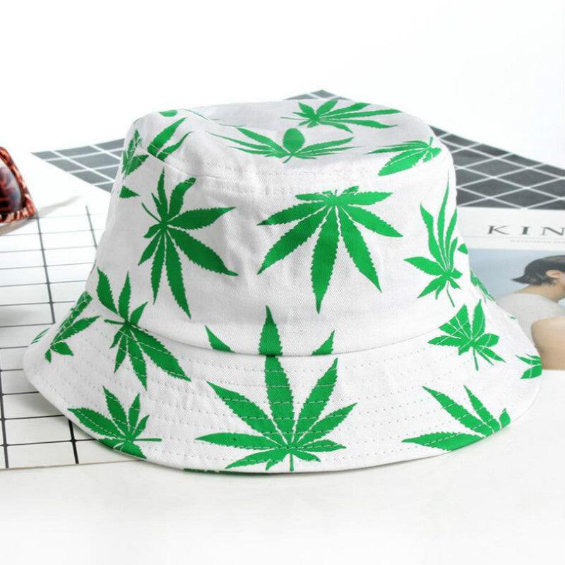 Hemp Leaf Fisherman Hat Cotton Maple Leaf Basin Hat Men And Women Fashion Fishing Hat Summer Outdoor Shade Sun Sat - melvincucci