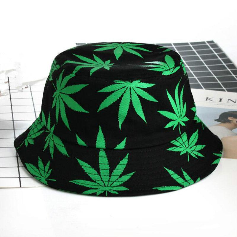 Hemp Leaf Fisherman Hat Cotton Maple Leaf Basin Hat Men And Women Fashion Fishing Hat Summer Outdoor Shade Sun Sat - melvincucci