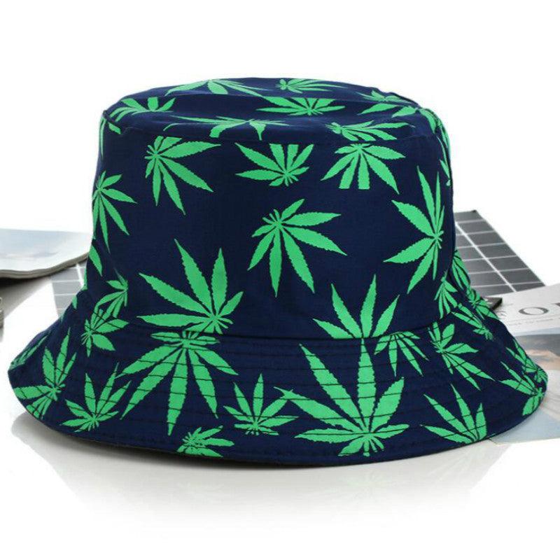 Hemp Leaf Fisherman Hat Cotton Maple Leaf Basin Hat Men And Women Fashion Fishing Hat Summer Outdoor Shade Sun Sat - melvincucci
