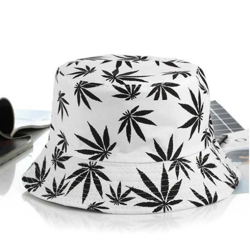 Hemp Leaf Fisherman Hat Cotton Maple Leaf Basin Hat Men And Women Fashion Fishing Hat Summer Outdoor Shade Sun Sat - melvincucci