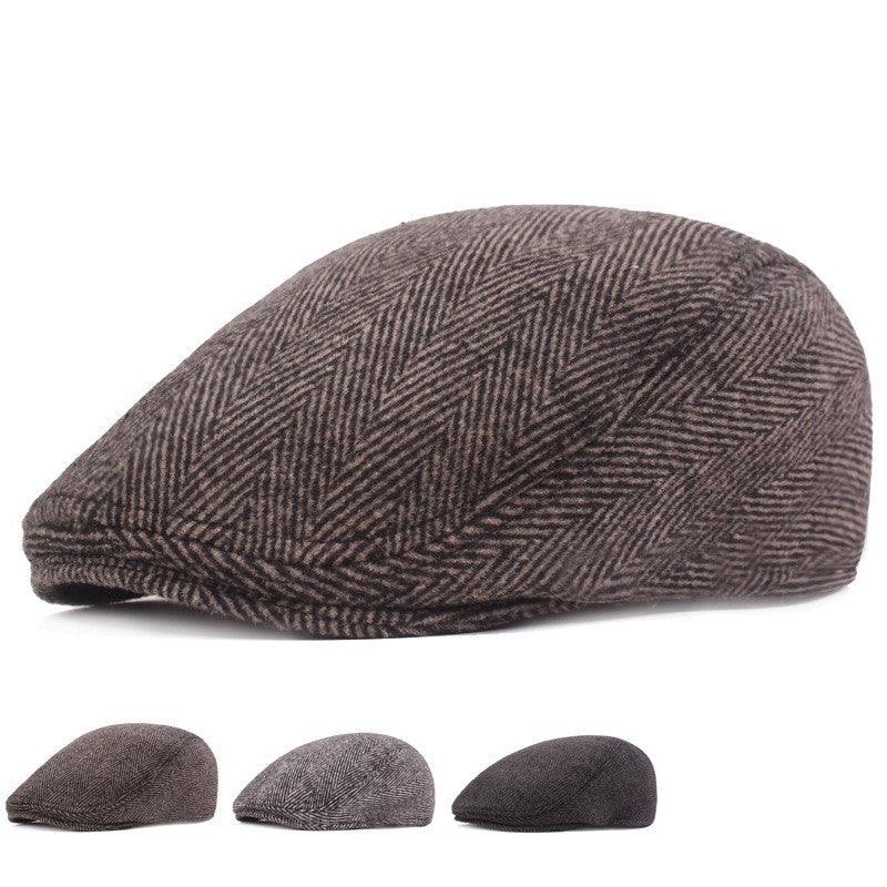 Herringbone Beret, Simple Cap For Men And Women, Autumn And Winter Hat, Old Man Hat - melvincucci