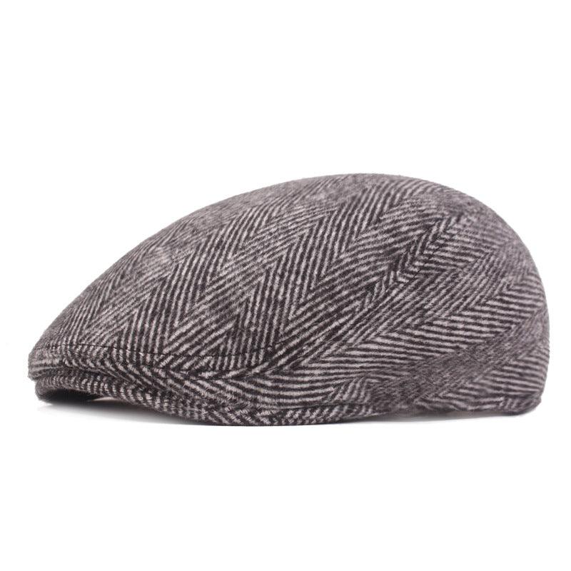 Herringbone Beret, Simple Cap For Men And Women, Autumn And Winter Hat, Old Man Hat - melvincucci