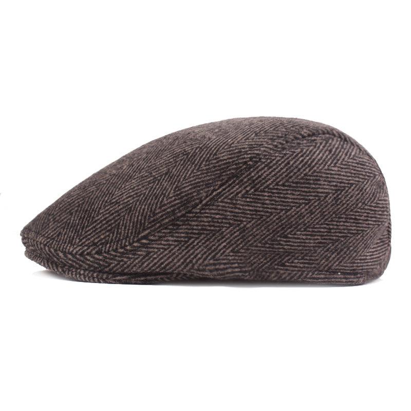 Herringbone Beret, Simple Cap For Men And Women, Autumn And Winter Hat, Old Man Hat - melvincucci