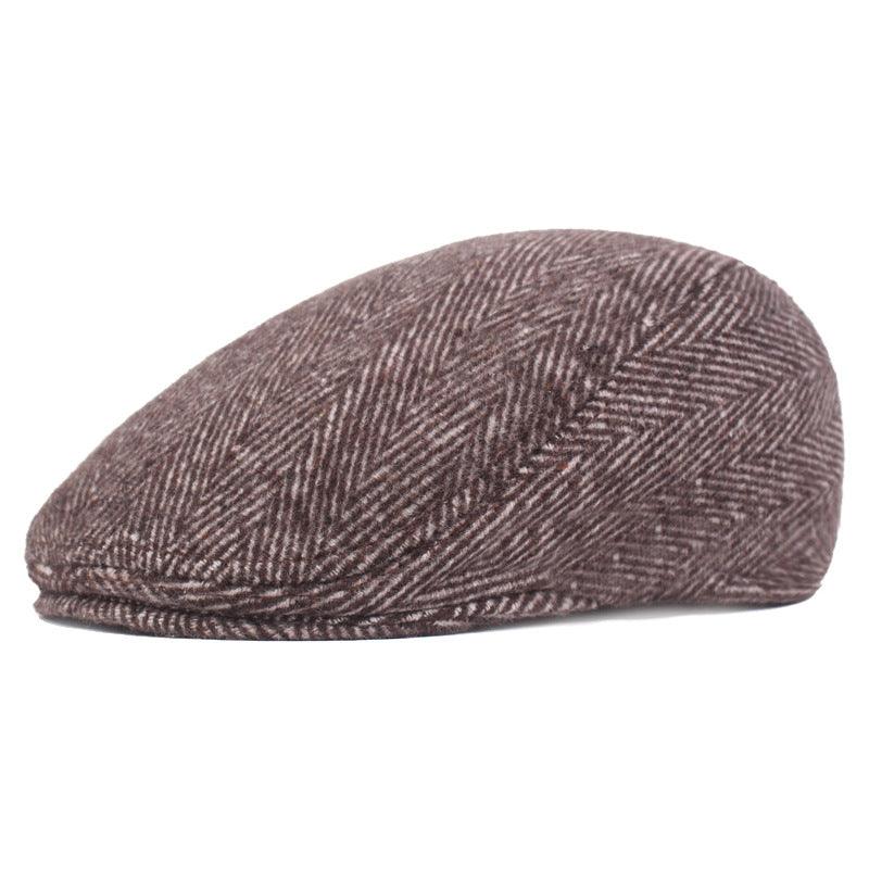 Herringbone Beret, Simple Cap For Men And Women, Autumn And Winter Hat, Old Man Hat - melvincucci