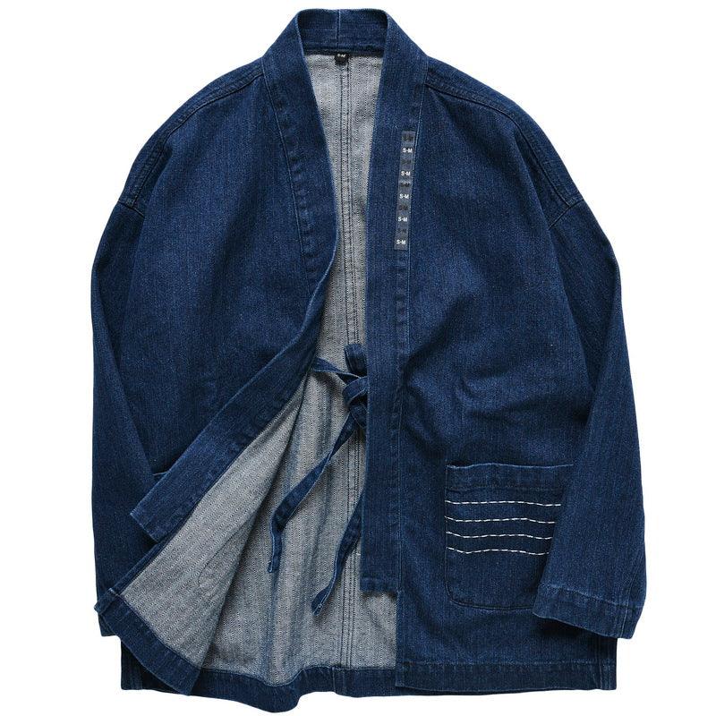 Herringbone Denim Denim Robe Loose Jacket - melvincucci