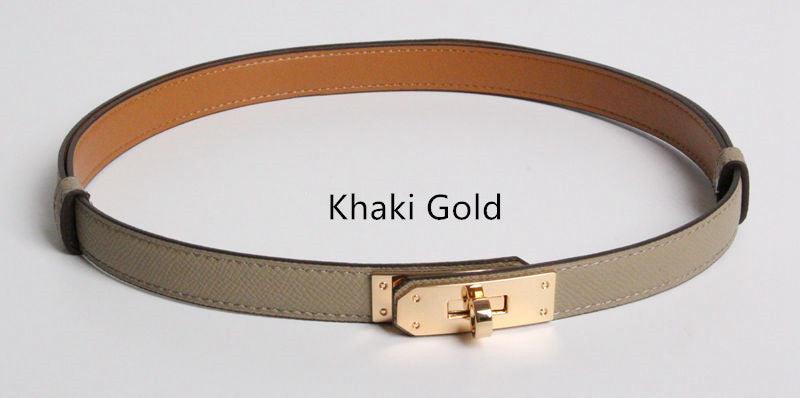 High Quality Women Real Leather 1.8cm Width Belts Golden - melvincucci