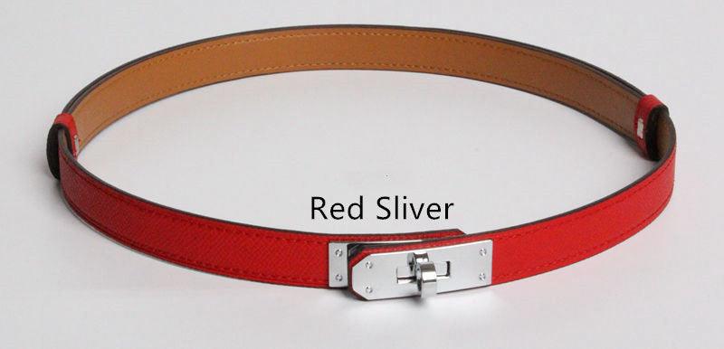 High Quality Women Real Leather 1.8cm Width Belts Golden - melvincucci