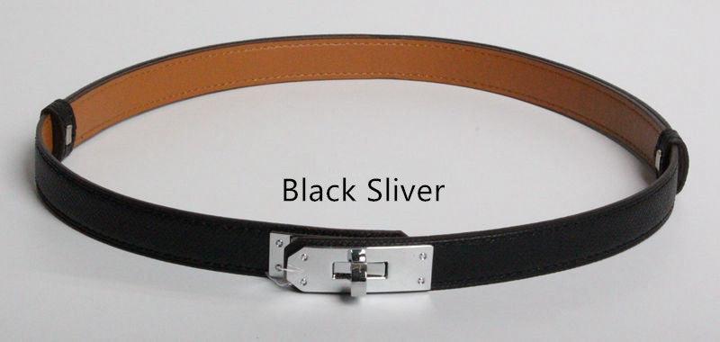 High Quality Women Real Leather 1.8cm Width Belts Golden - melvincucci