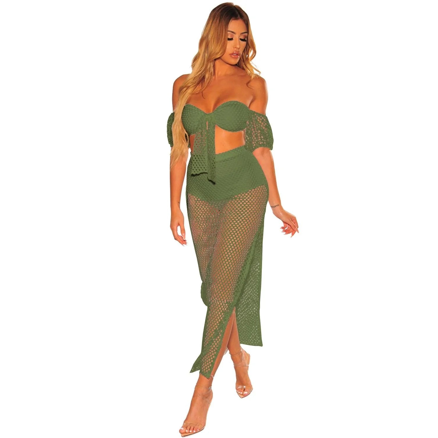 High split two-piece beachwear - melvincucci