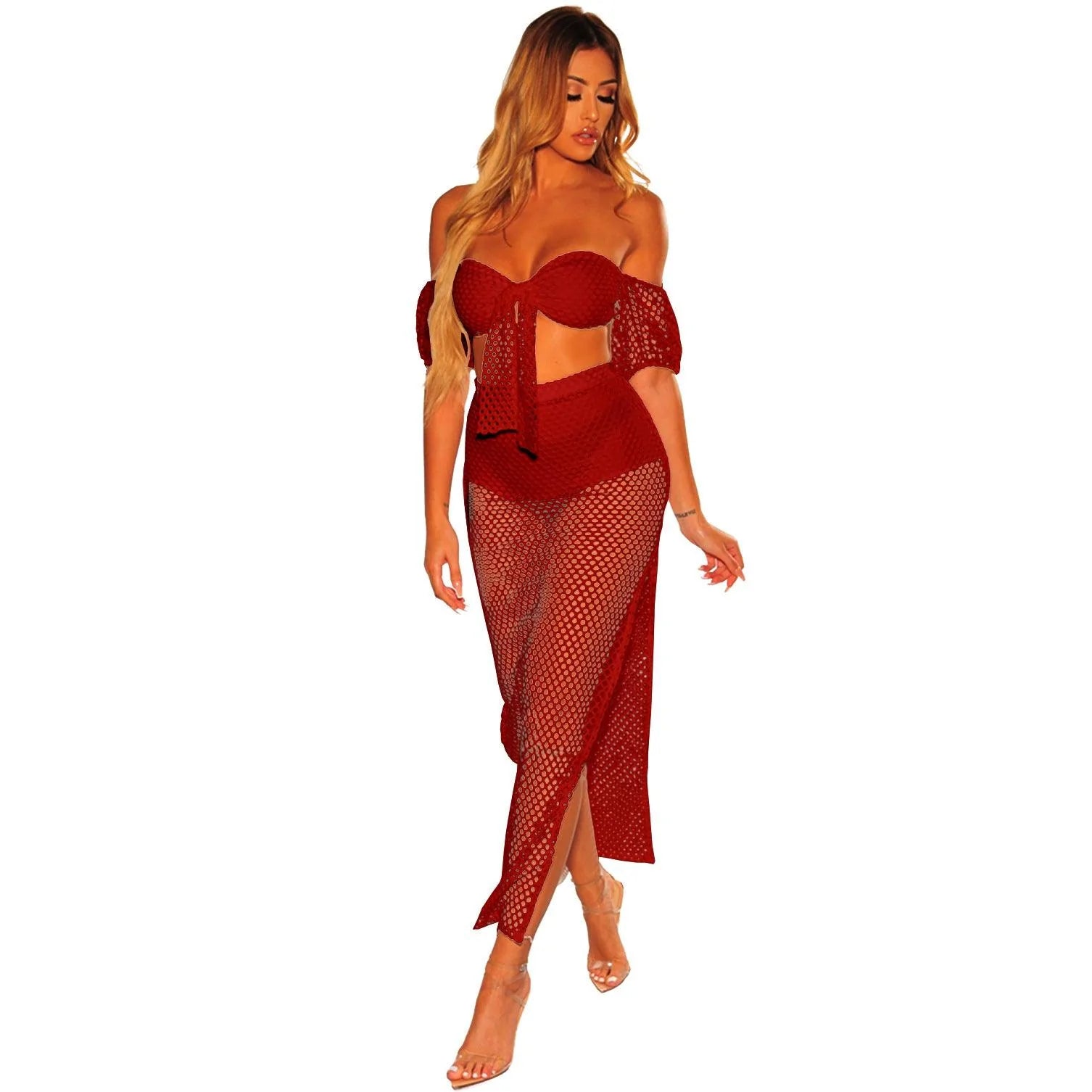 High split two-piece beachwear - melvincucci