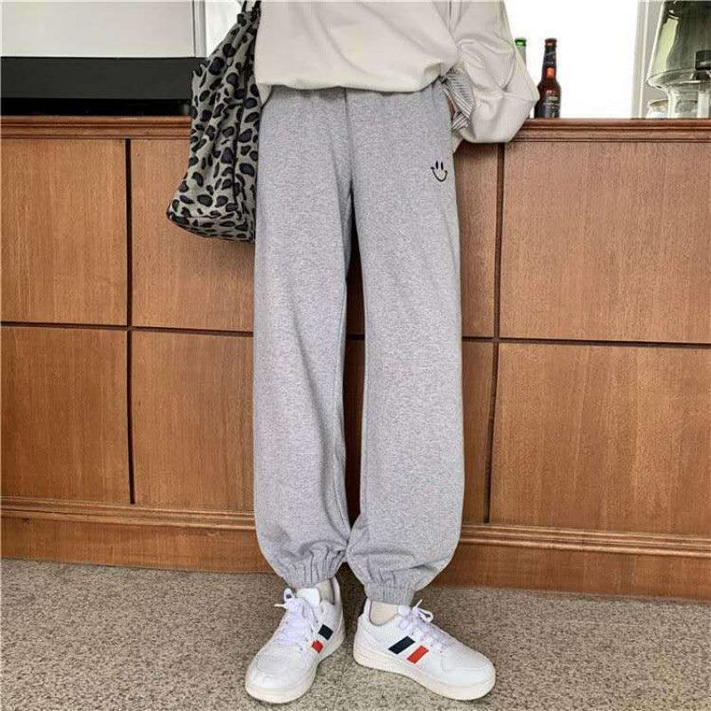 High waist slimming embroidered feet all-match pant sports - melvincucci