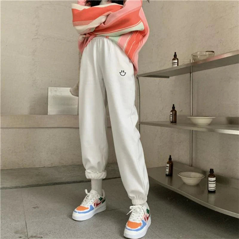 High waist slimming embroidered feet all-match pant sports - melvincucci