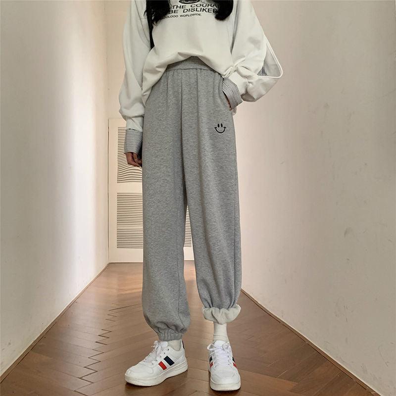 High waist slimming embroidered feet all-match pant sports - melvincucci