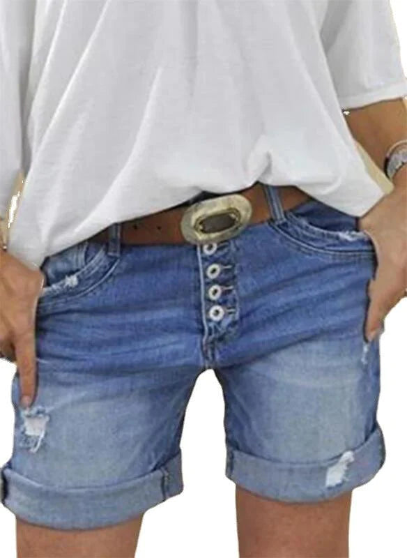 High-waisted Denim Shorts For Women - melvincucci