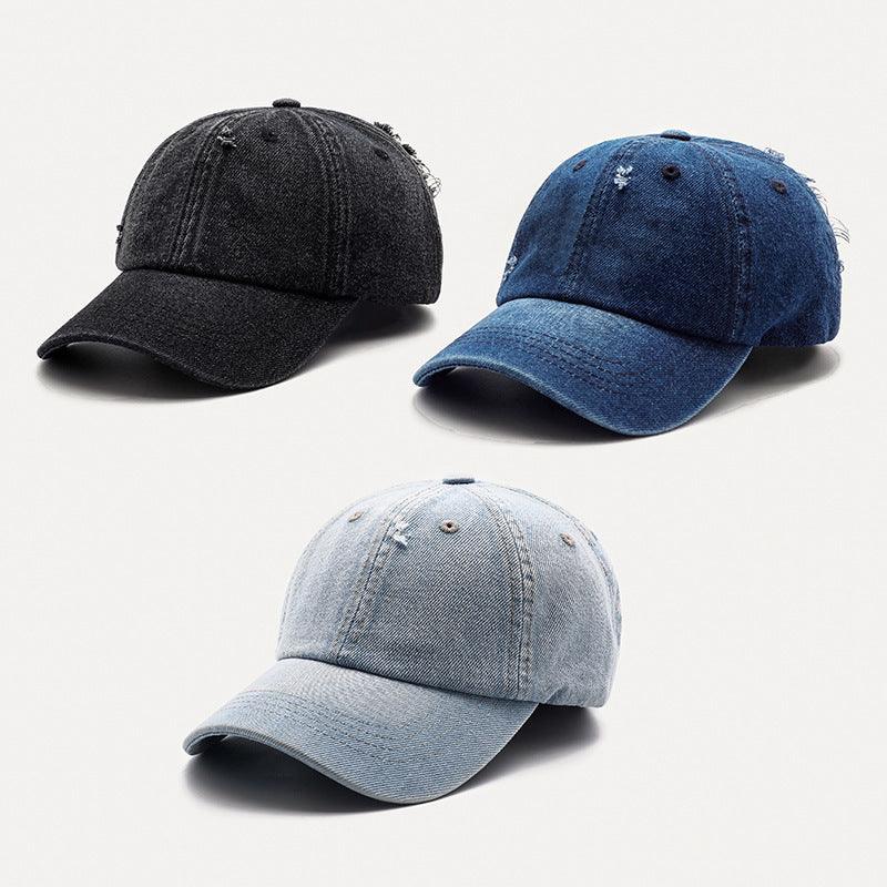 Hole Denim Korean Men And Women General Baseball Caps - melvincucci