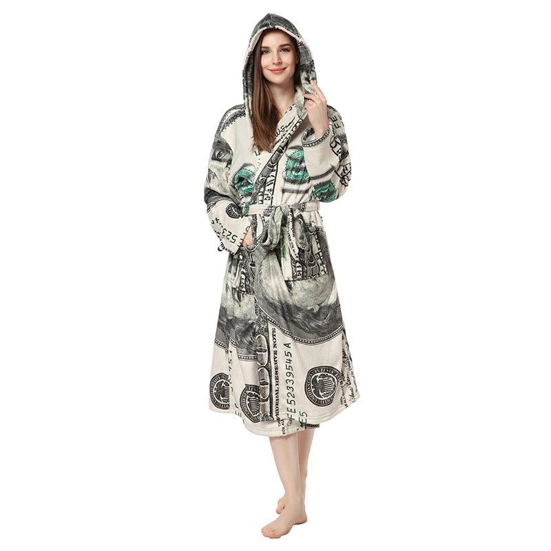 Home Furnishing Warm Nightgown Flannel Personalized Bathrobe - melvincucci
