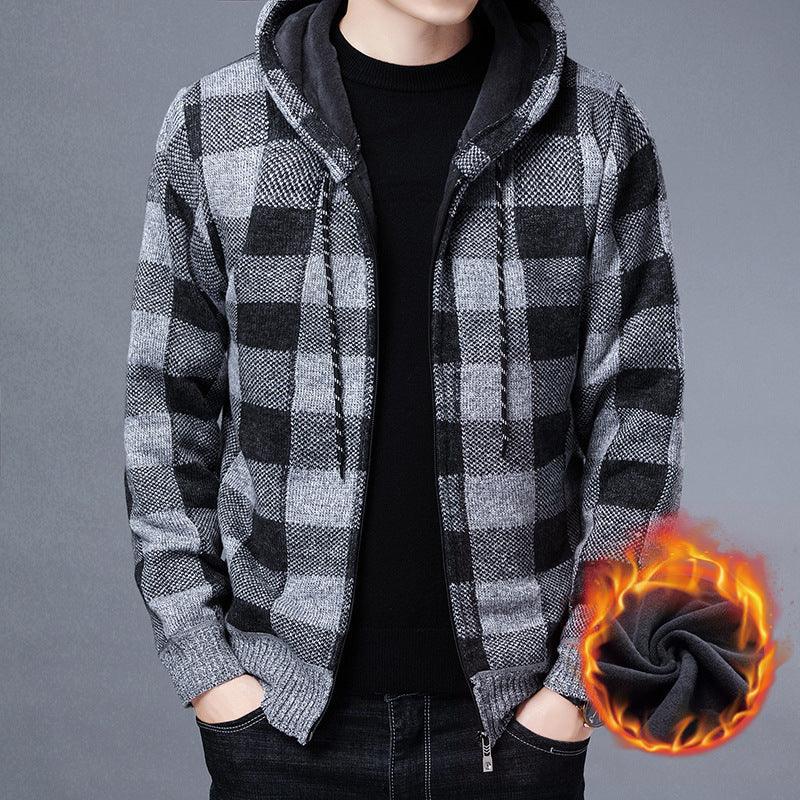 Hooded Cardigan Men's Knitwear Loose Thick - melvincucci