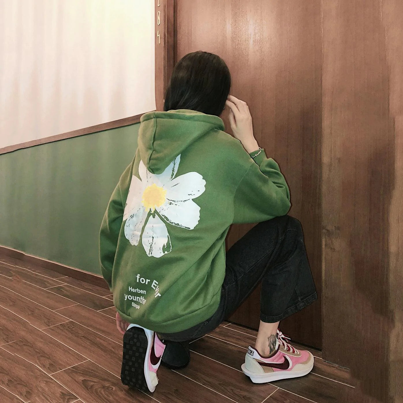 Hooded flower sweatshirt - melvincucci