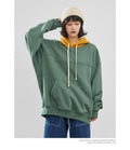 Hooded Sweatshirt Colorblock Patch Sweatshirt - melvincucci