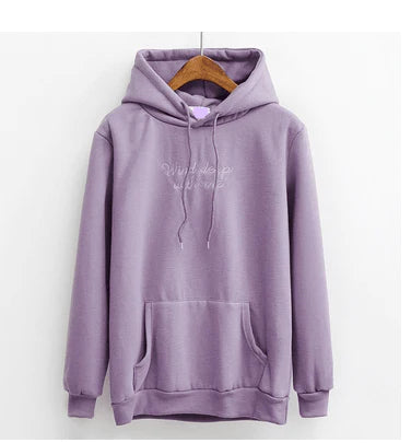 Hoodies Women Embroidery Letters Sweatshirt - melvincucci