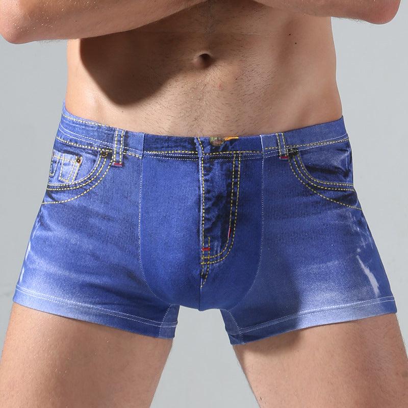 Imitation Denim Men Inner Pants Pure Cotton - melvincucci