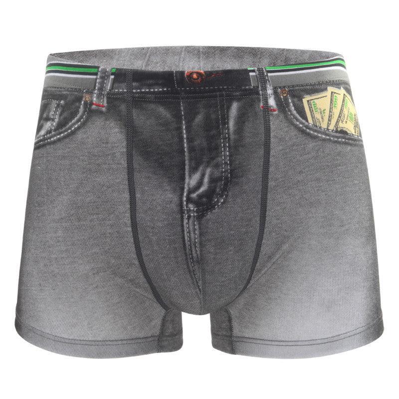 Imitation Denim Men Inner Pants Pure Cotton - melvincucci