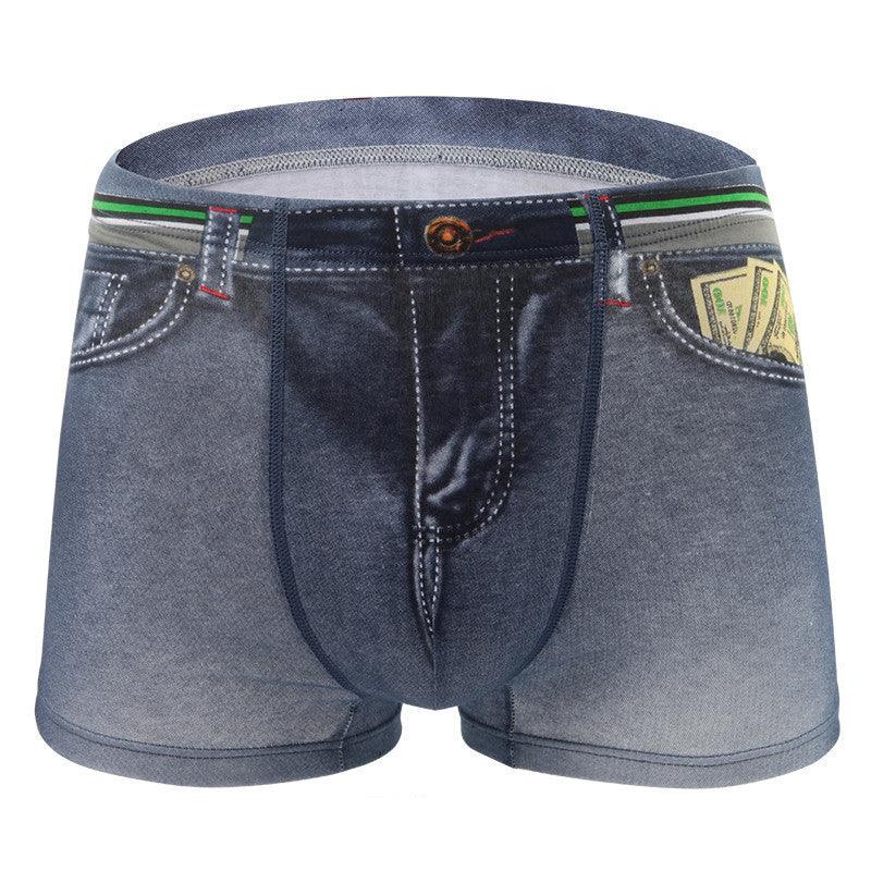 Imitation Denim Men Inner Pants Pure Cotton - melvincucci
