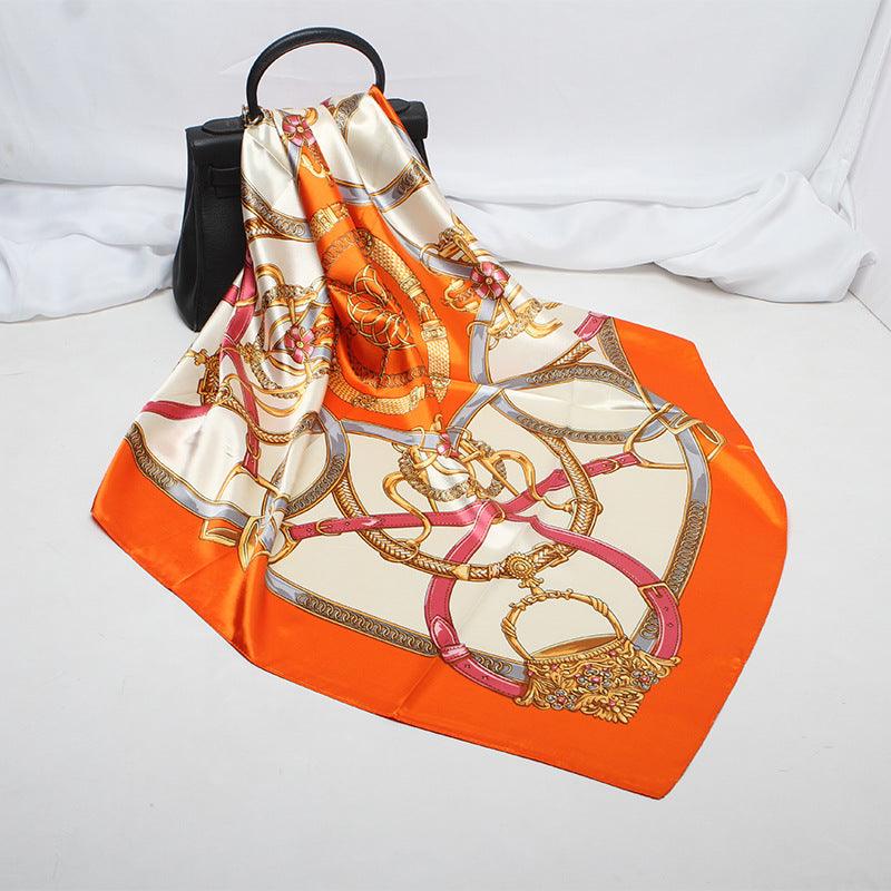 Imitation Silk Scarf Women Classic Belt Printing - melvincucci