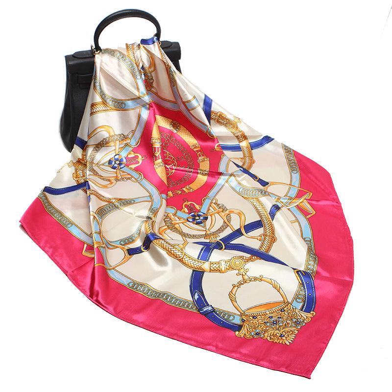 Imitation Silk Scarf Women Classic Belt Printing - melvincucci