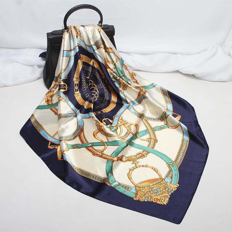 Imitation Silk Scarf Women Classic Belt Printing - melvincucci