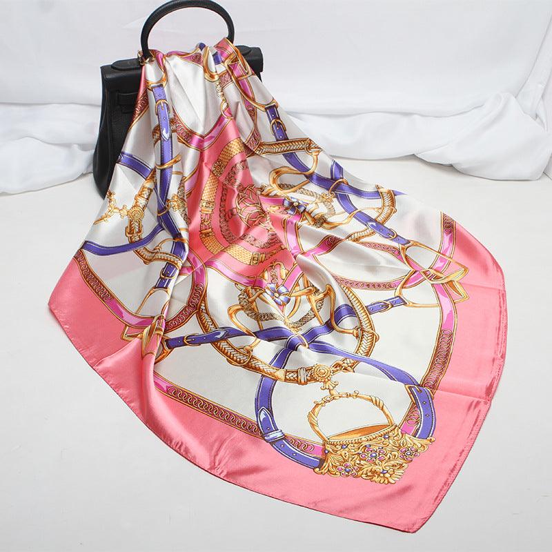 Imitation Silk Scarf Women Classic Belt Printing - melvincucci