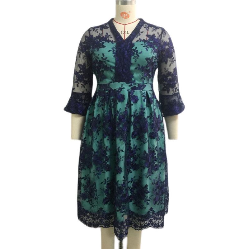 Interlock  African Women Print Dress Ladies - melvincucci
