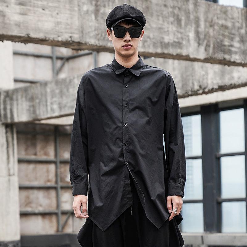 Irregular mid-length men's long-sleeved shirt - melvincucci