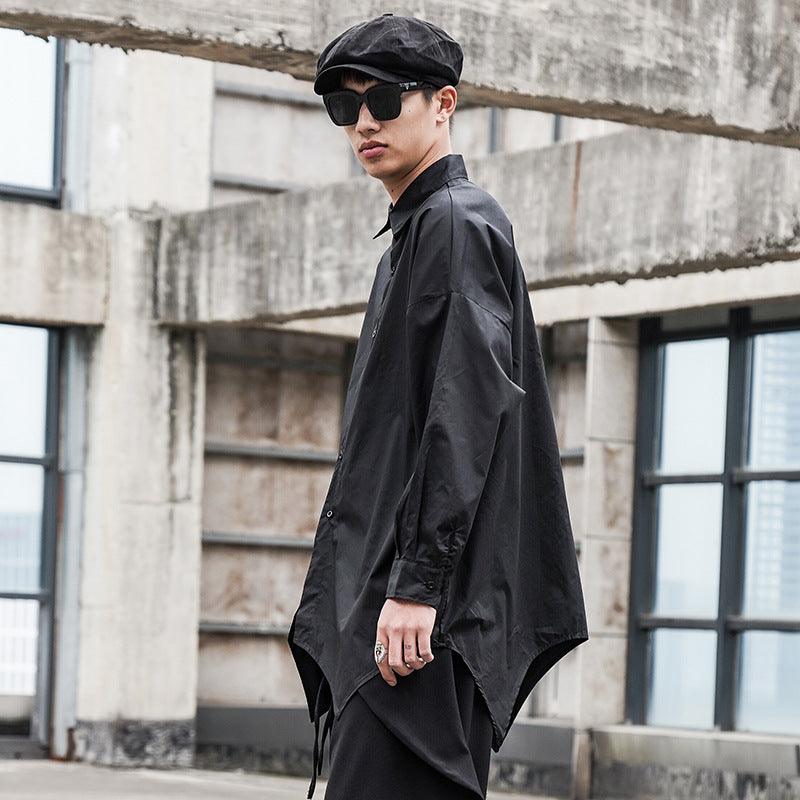 Irregular mid-length men's long-sleeved shirt - melvincucci