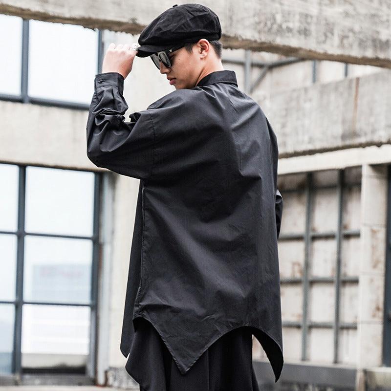 Irregular mid-length men's long-sleeved shirt - melvincucci