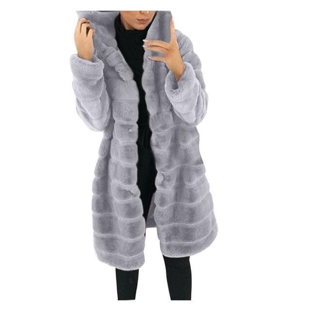 Jacket Winter White Big Solid Jackets For Women Long Coat - melvincucci