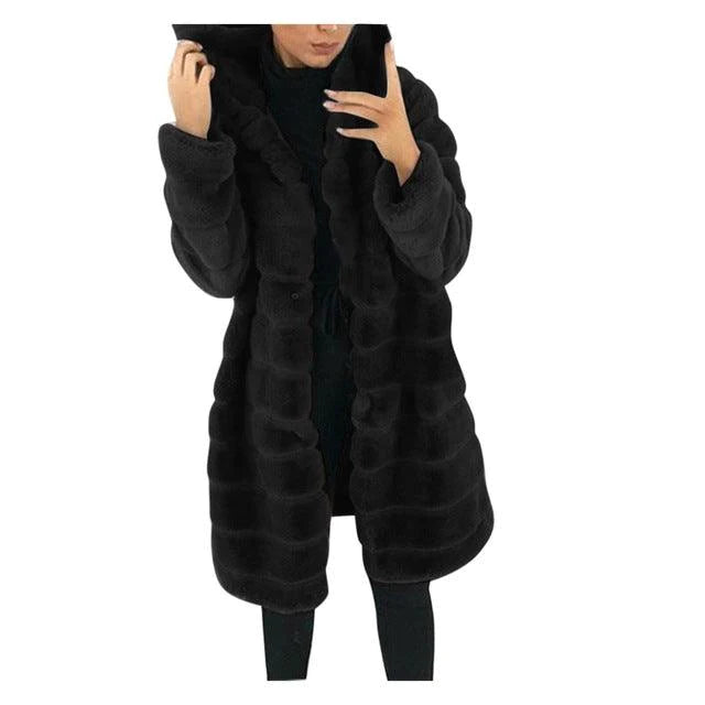 Jacket Winter White Big Solid Jackets For Women Long Coat - melvincucci