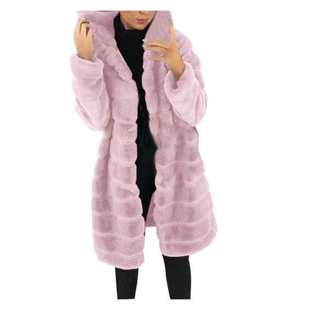 Jacket Winter White Big Solid Jackets For Women Long Coat - melvincucci