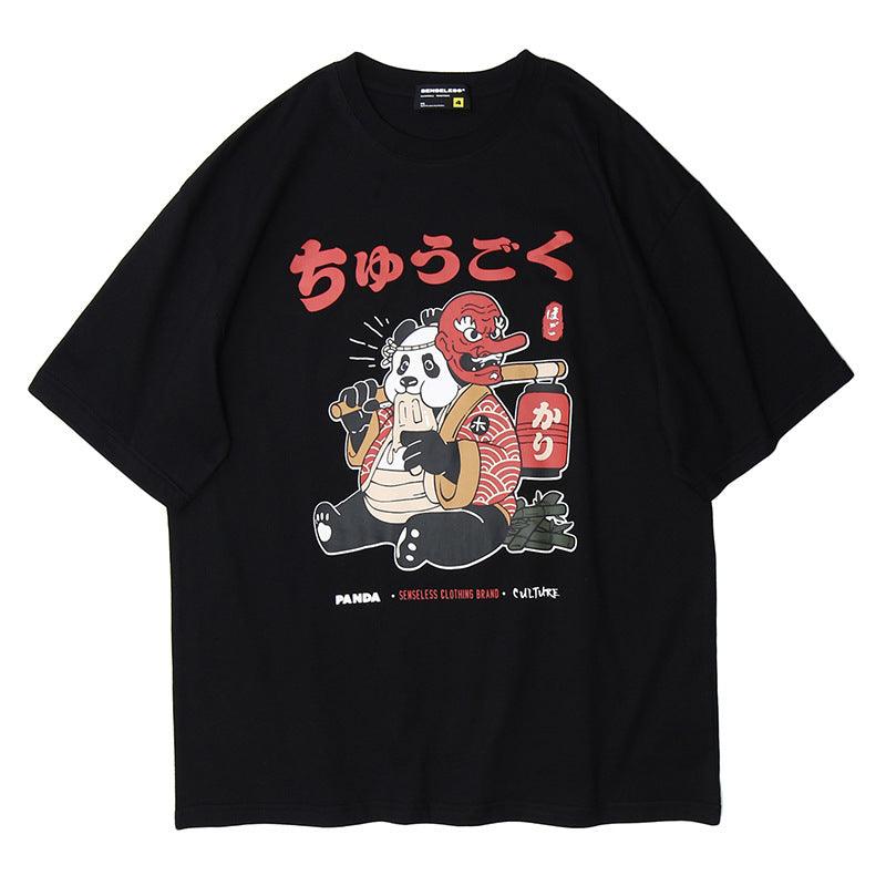 Japanese panda print T-shirt men and women - melvincucci