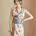 Japanese Sexy Printed Bow Kimono Bathrobe - melvincucci