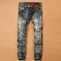 Jeans For Men Cargo Pants Splicing Denim Trousers Biker High Quality - melvincucci
