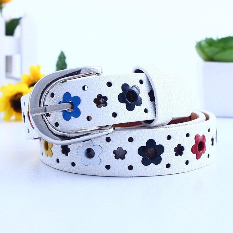 kids PU leather belts women hot fashion flower buckle belt Kids Waist Belt - melvincucci