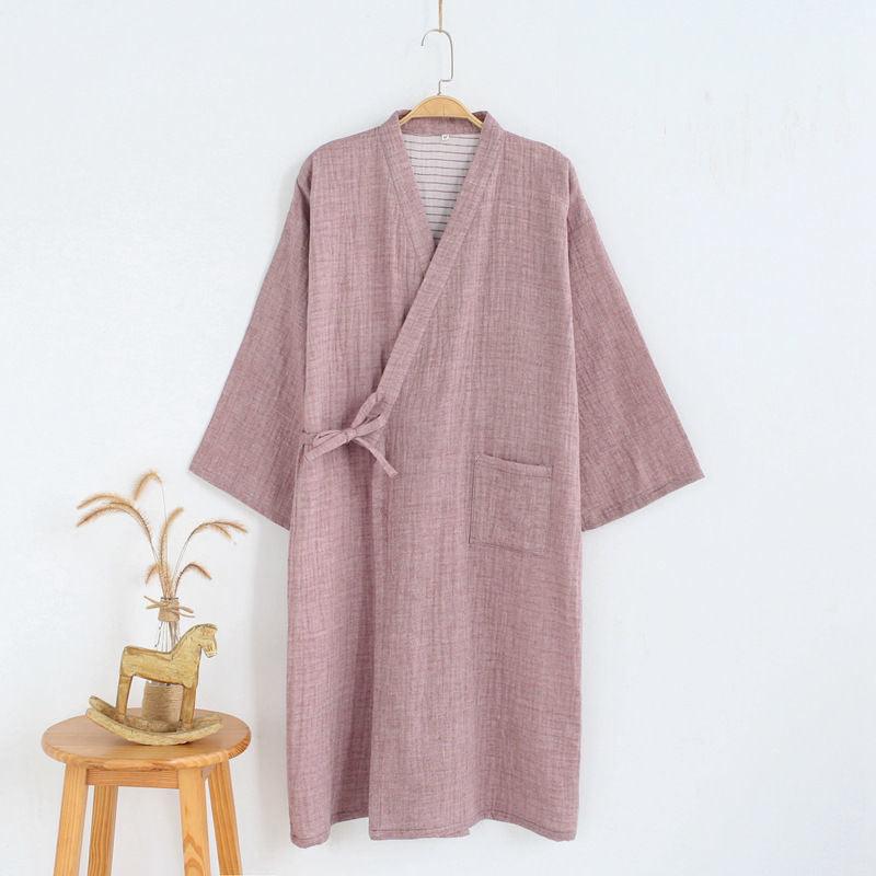 Kimono, Bathrobe, Gauze, Home Wear, Japanese Steamed Thin Night Gown - melvincucci