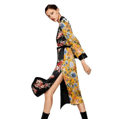 Kimono Cardigan Printed Floral Sexy Beachwear - melvincucci