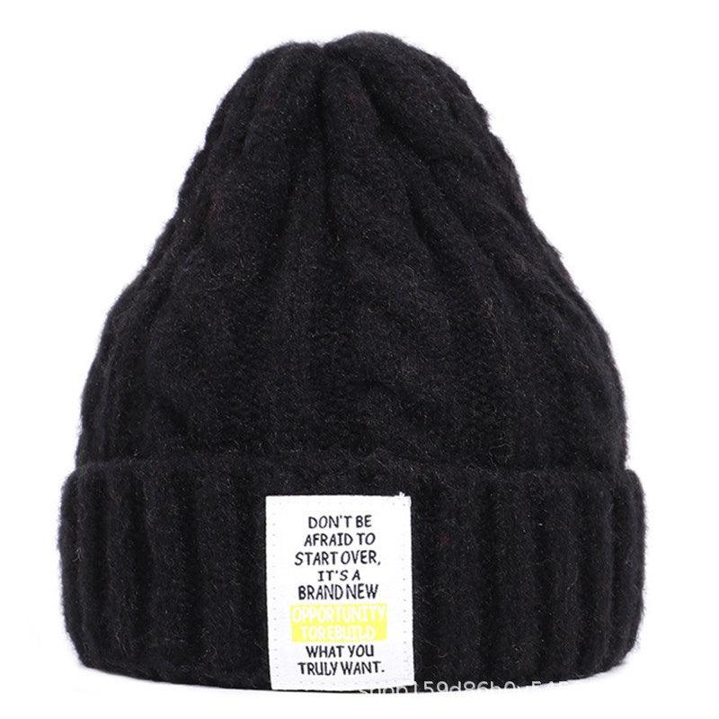 Knitted Hat Men and Women Candy Color Woolen Hat Neutral Elastic Curling Cap - melvincucci